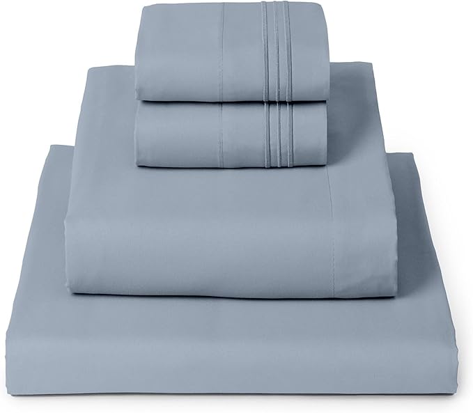 Mellanni Full Sheets Set - 4 PC Iconic Collection Bedding - Hotel Luxury, Extra Soft, Cooling Bed Sheets - Wrinkle, Fade, Stain Resistant (Full, Blue Hydrangea)