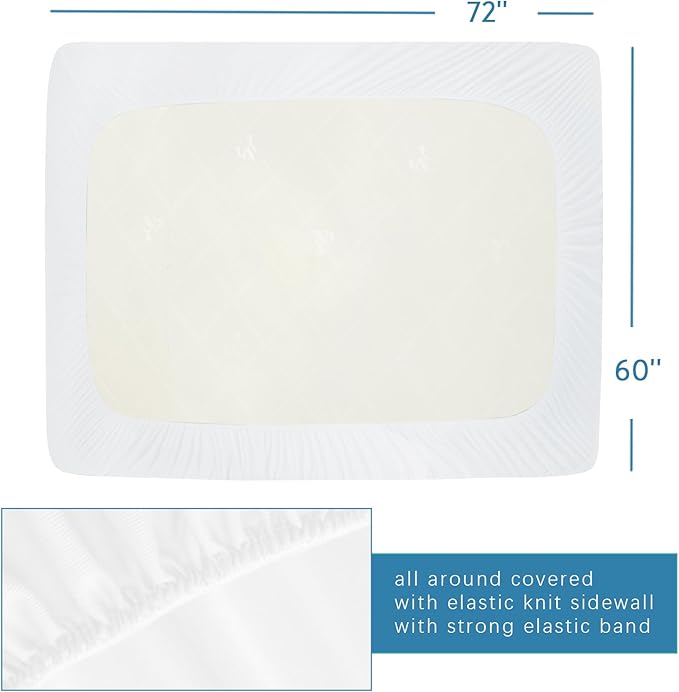 Queen Sofa Bed Terry Mattress Protector Pad Cover 100% Waterproof and Breathable Queen Sleeper Sofa Mattress Topper Sheet Fitted Mattress Protector, 60" x72", Machine Washable