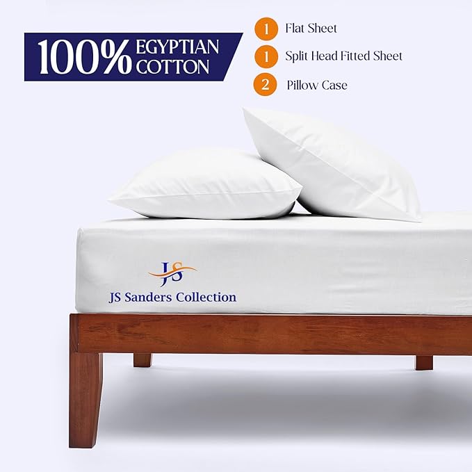 Flex Head California King Waterproof Mattress Protector for Sleep Number Adjustable Beds, 100% Terry Cotton, Fitted Style 34" Half Split Mattress Cover, Fits Upto 18 Inch Deep Pocket, 72" x 84, White