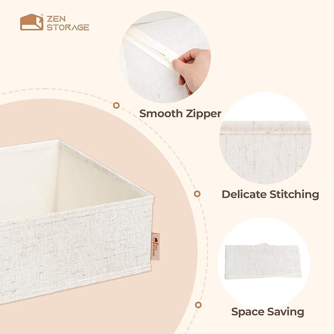 Cotton Linen Drawer Organizers for Baby Clothes, 20Pack Multi-Size Nursery Dresser Dividers for Clothes, Premium Foldable Storage Bins for Bedroom, Closet and Diaper Table, Beige - Image 6