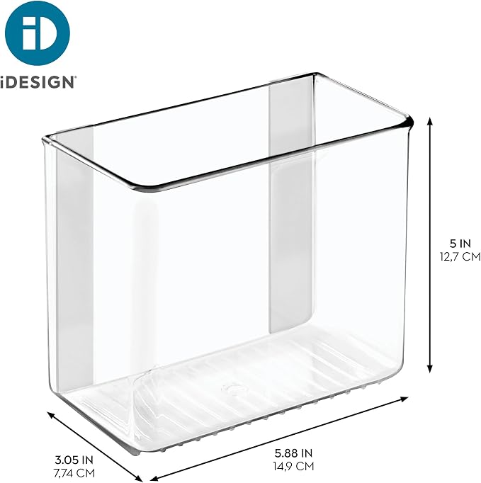 iDesign Adhesive Organizer Bin - Damage-Free Hanging for Kitchen, Bathroom, or Office - Set of 4 - Clear - Image 4