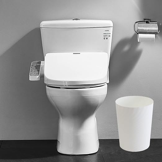 UUJOLY Plastic Small Trash Can Wastebasket, Garbage Container Basket for Bathrooms, Laundry Room, Kitchens, Offices, Kids Rooms, Dorms, (White, 1.8 Gallon/2 Pack) - Image 4