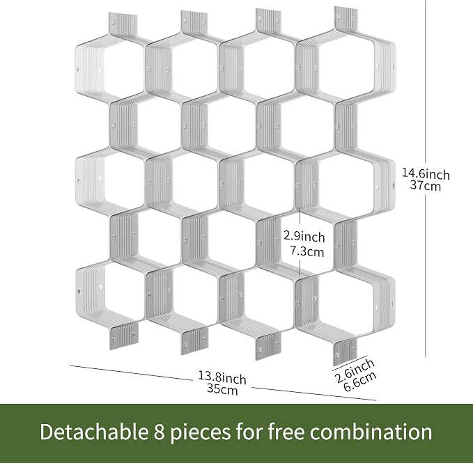 Honeycomb Separator Adjustable Drawer Organizer Divider for Underwear Belt-Scarf Socks Organizer (Gray(2pcs)) - Image 2