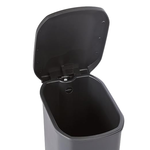 Amazon Basics Compact Plastic Bathroom Trash Can with Soft-Close Lid,Hands-Free Foot Pedal,Removable Inner Bucket,6 Liters,Black,(Pack of 6) - Image 5