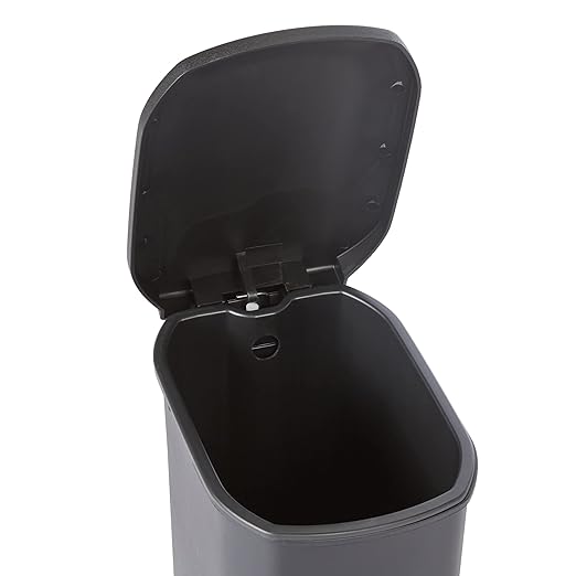 Amazon Basics Compact Plastic Bathroom Trash Can with Soft-Close Lid, Hands-Free Foot Pedal, Removable Inner Bucket, 6L / 1.6 Gallon, Black - Image 5