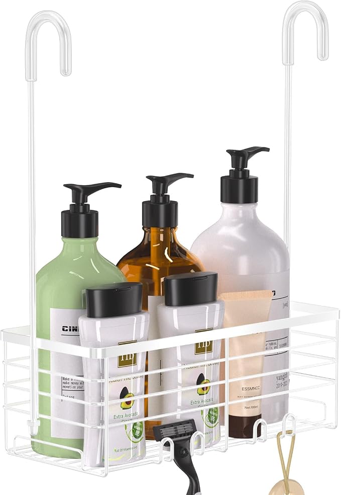 YUOROS Hanging Shower Caddy, Shower Caddies Bathroom Shower Rack Organizer Shampoo Bracket (White) by YUOROS