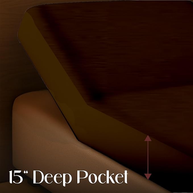 SGI bedding Waterproof Split Top Cal King 72x84 Mattress Protector Pad Cover– 28" Top, 18" Deep Pocket Fitted Style Soft Noiseless & Breathable Bed Cover for Adjustable Head Beds Chocolate