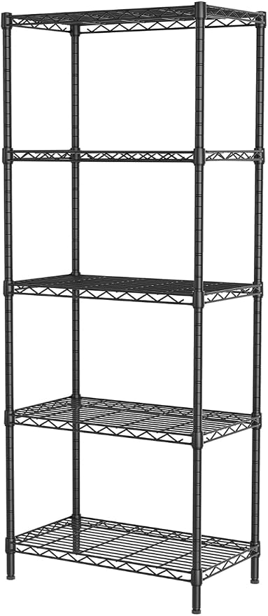 SINGAYE Shelf Wire Shelving Adjustable Storage Shelves Rack Standing Units for Kitchen Closet Laundry Bathroom Organizers Metal Pantry Narrow Mesh Gaps 12" D x 22" W x 59" H Black by SINGAYE