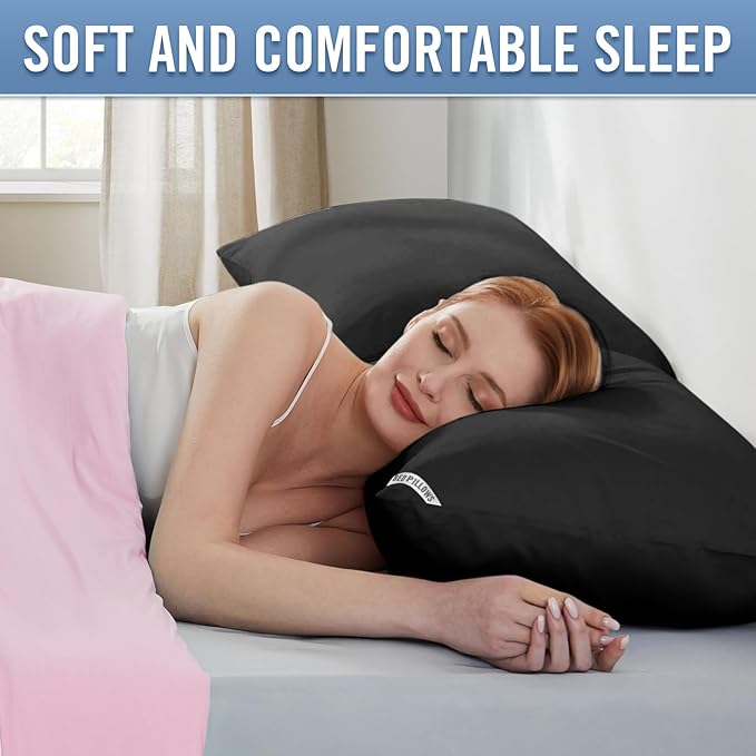 Piwaal Luxury Hotel Pillows for Sleeping 4 Pack,Bed Pillows Standard Size Set of 4,Down Alternative Filling,Pillows for Back,Stomach or Side Sleepers