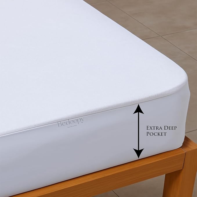 28X75 Cot Bed Waterproof Mattress Protector Pad Cover RV Bunk & Truck Sleeper Soft Terry Cotton White Luxury RV Mattress Protector 14" Inch Deep Pocket Easy Care