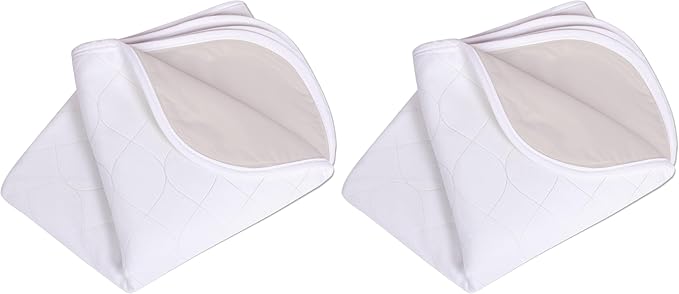 Carex Washable Waterproof Mattress Pad - Mattress Protector and Bed Pad - 34 Inch x 36 Inch (Pack of 2)