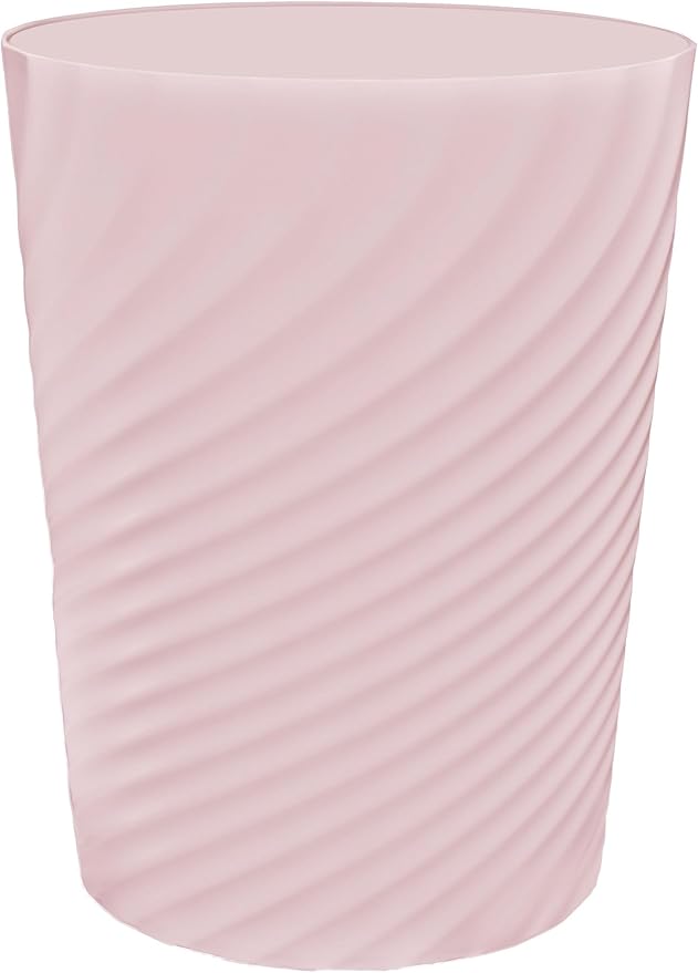 DAJITRE 1.8 Gallon Small Trash Can Wastebasket Recycling Bin Slim Profile for Compact Spaces Bathroom, Office, Bedroom, Kitchen (1.8 Gallon, Pink) by DAJITRE