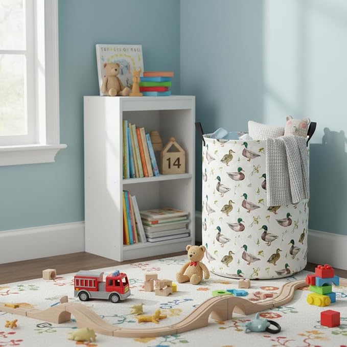 Baby Laundry Hamper kids laundry Basket Waterproof Laundry Bag for Bedroom Toy Clothes Organizer Room Décor(Duck) - Image 5