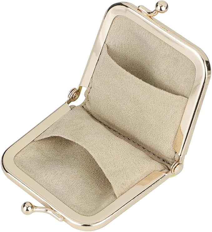 Royal Bagger Genuine Cow Leather Ultra-Slim Mini Jewelry Box, Ring & Necklace Storage, Slim Coin Purse with Kiss Lock for Women 3120 (Rose) - Image 7