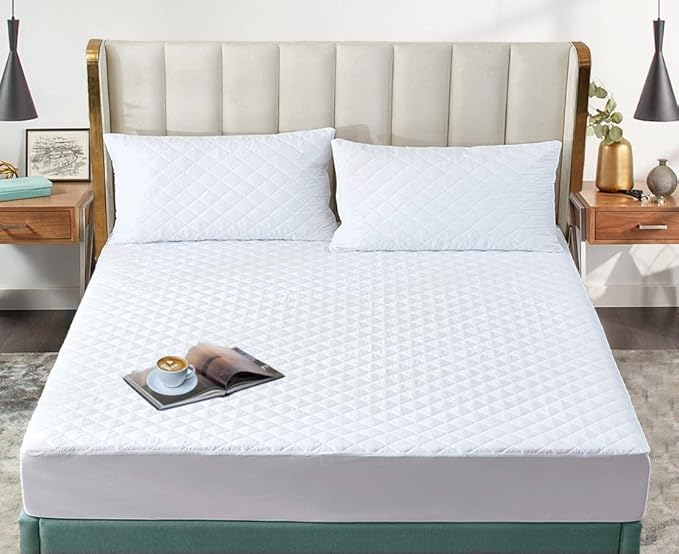 Smyrna Mattress Protector, Deep Pocket, Waterproof, Quilted Cover Pad, Soft and Comfortable, Breathable (Full)