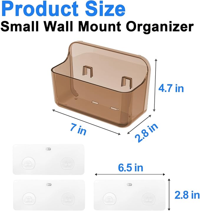 Diesisa 2pc Acrylic Wall Mount Organizer, Adhesive Cabinet Door Organizer,Acrylic Bathroom Shelves for Wall,No Drilling Hang Walls,with Self Adhesive Tape, for Bathroom, Kitchen, Living Room - Image 2