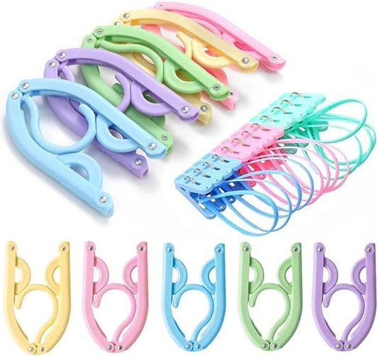 20 PCS Travel Hangers with 12 Pcs Clips - Cruise Ship Essentials Portable Folding Clothes Hangers Travel Essentials Foldable Clothes Drying Rack for Travel by Trubetter