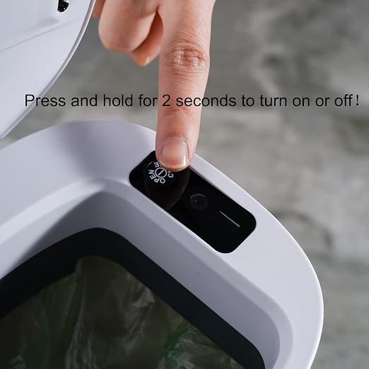Sooyee 14 Liter Automatic Trash Can with lid,3.6 Gallon Touchless Trash Can or Kick,Garbage Cans for Kitchen,Bathroom,Office,Bedroom,Living Room,White - Image 5