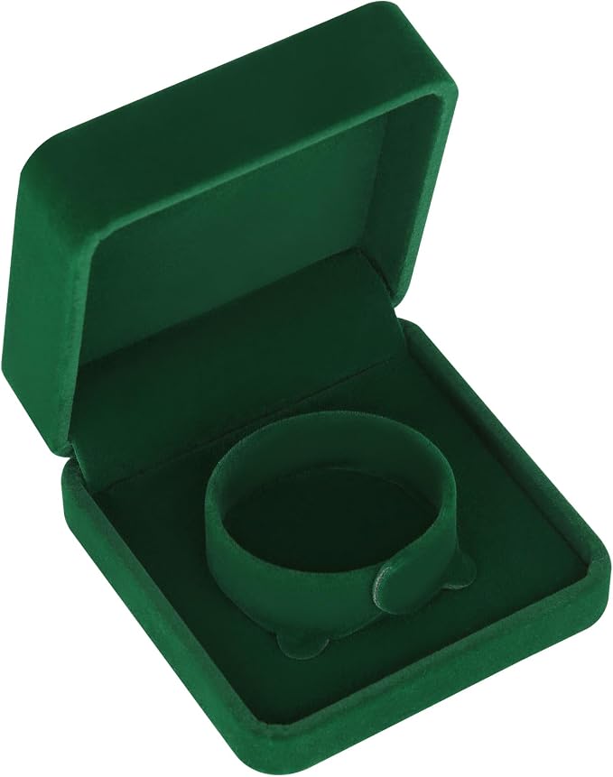LETURE 4 Pieces Classic Velvet Bracelet Bangle Pendant Necklace Gift Box, Travel Jewelry Box Display Storage Case for Gift, Wedding, Engagement, Proposal, Birthday (4PCS Bracelet-GREEN) - Image 5