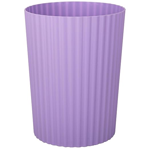 JiatuA Small Trash Can Plastic Wastebasket Round Garbage Container Bin for Bathroom, Kitchen, Bedroom, Home Office, College Dorm, Taro Purple by JiatuA