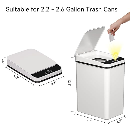 FRESHLIX Replacement Trash Can Lid Compatible with 2.2 x 2.6-Gallon Sensor Trash Can Battery Powered White - Image 2