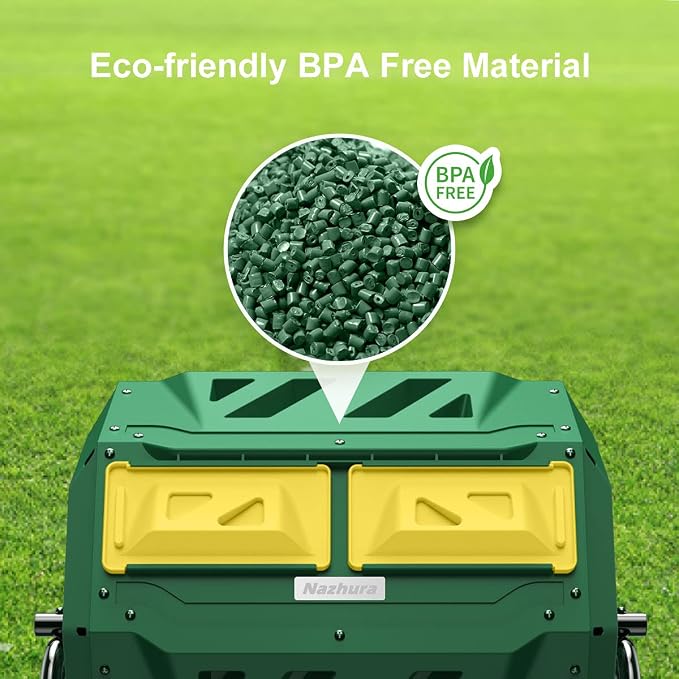 Compost Tumbler Bin Composter Dual Chamber 43 Gallon (Bundled with Pearson's Gardening Gloves) - Image 3