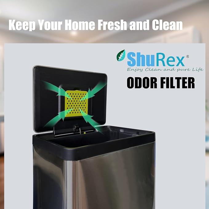 12-Pack Trash Can Odor Absorbing Filter Refills for EKO Trash Cans with Built-in Filter Compartment, Activated Charcoal Deodorizer Compatible with EKO Step and Motion Sensor Trash Cans - Image 5