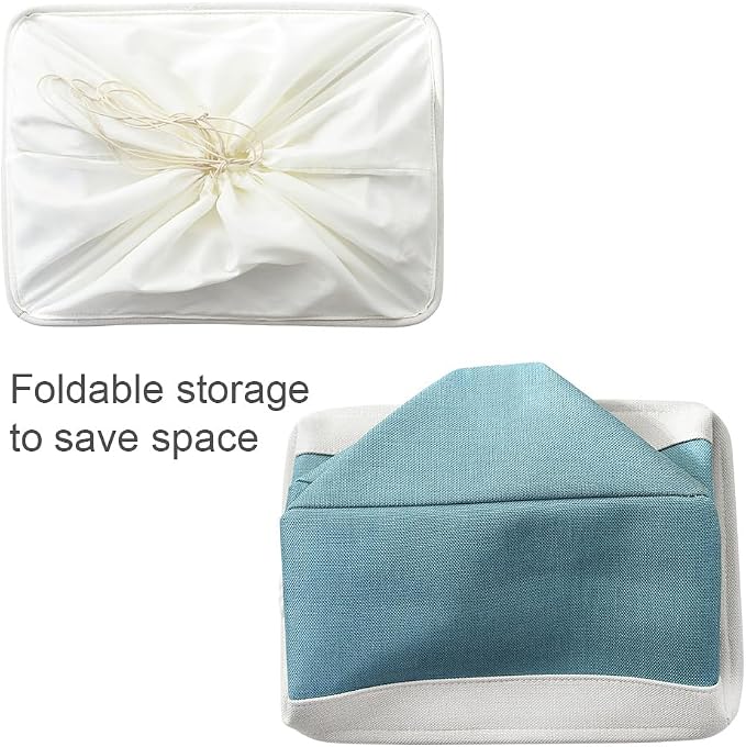 TheWarmHome Storage Bin for Shelves - Extra Jumbo 3 Pack 20.5L×15.7W×13.8H Storage Basket for Organizing, Fabrin Storage cubes with Drawstring Cover for Living Room Bedroom Decor Closet（White & Green - Image 7