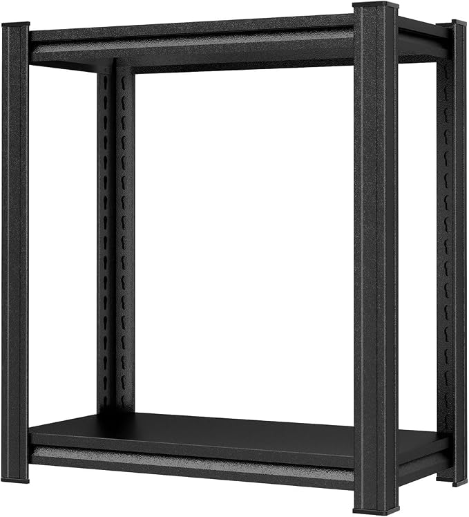 PRESTELION 2-Tier Storage Shelves Metal Shelving Unit Storage Rack (11.8" D x 13.8" W x 22" H),Black by PRESTELION
