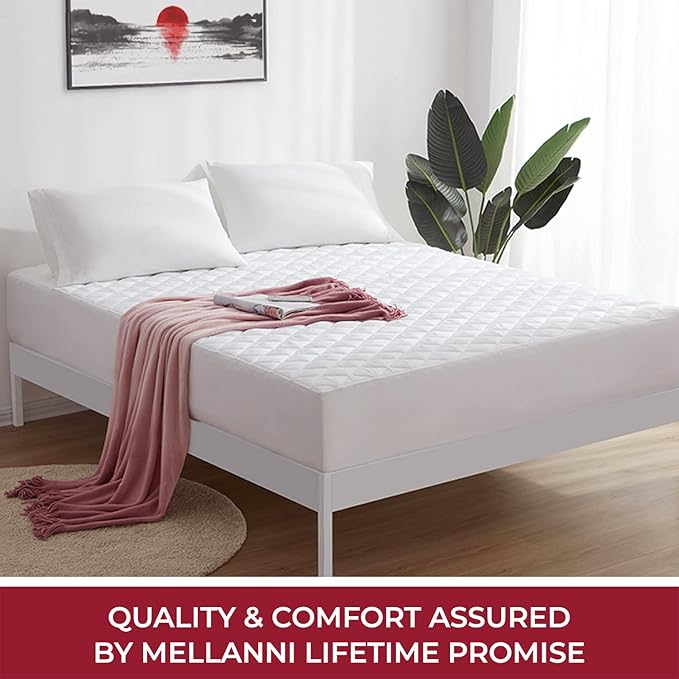 Mellanni Waterproof Mattress Pad - Breathable Bed Protector with 21" Deep Pocket - Ultra-Soft Cover - Highly Absorbent Twin Mattress Topper - Non-Slip Shield (Queen, 21" Deep)