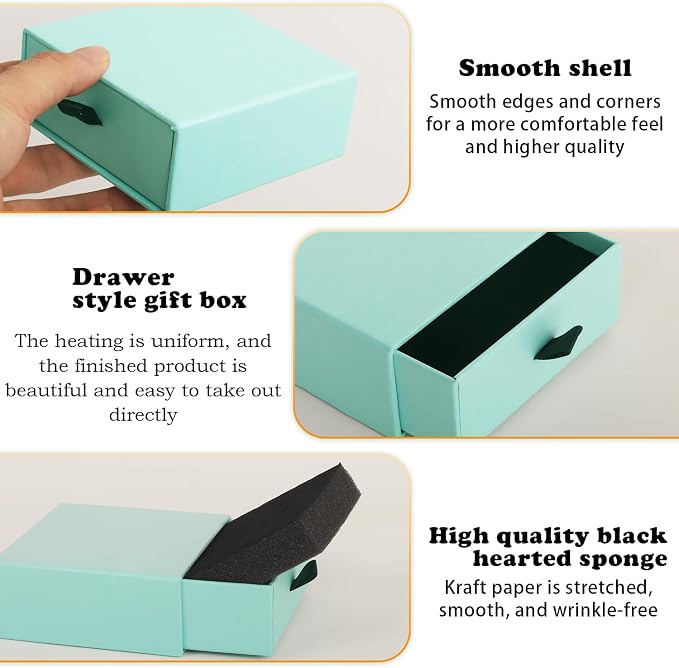 Nsmykhg Jewelry Gift Box Velvet-Lined,12 Pack Compact Drawer Style for Earrings & Rings, Necklace & Bracelet Organizer, 3.93x3.93x1.65 Inches, Stackable Elegant Jewelry Display & Storage Box (Blue) - Image 3