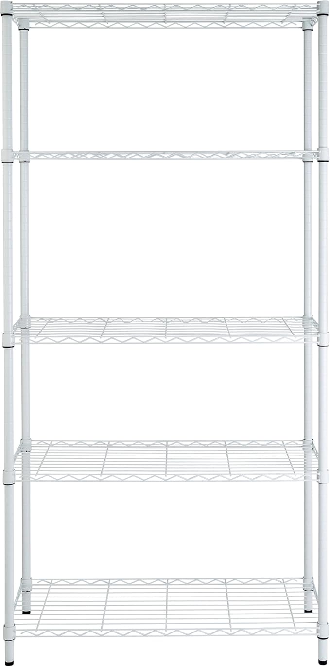 Honey-Can-Do 5-Tier Heavy Duty Adjustable Shelving Unit, 200-lb Per Shelf Metal Storage Rack, White Wire Shelf for Laundry Room Kitchen Craft Room, 36 x 14 x 72 in - Image 4