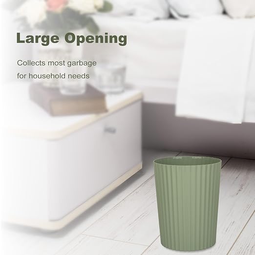 JiatuA Small Trash Can Plastic Wastebasket Round Garbage Container Bin for Bathroom, Kitchen, Bedroom, Home Office, College Dorm, Green 2 Pack - Image 2
