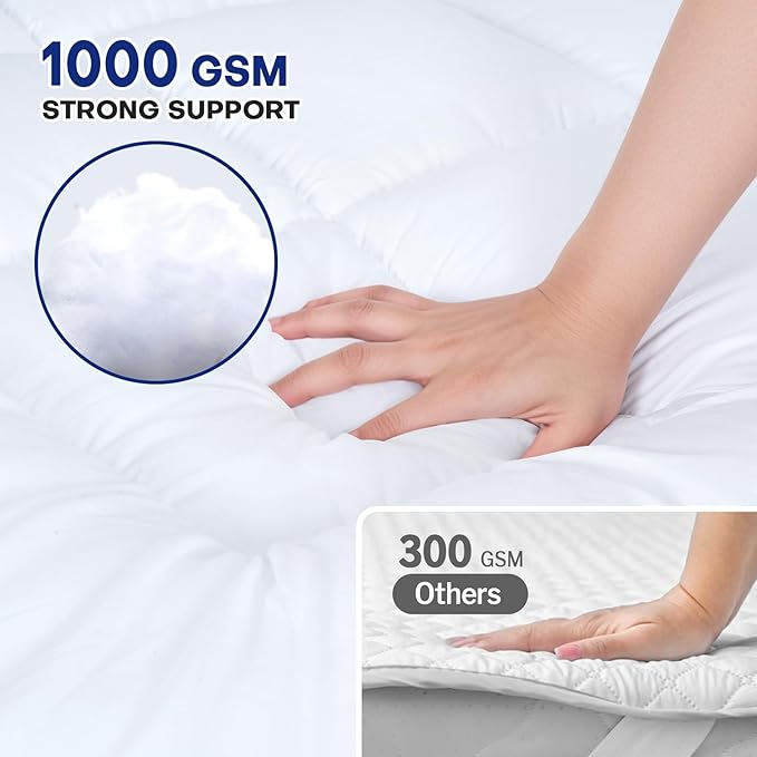 Full Dual Layer 4 Inch Memory Foam Mattress Topper, Relax Body, Relieve Pain and Aid Sleep - 2 Inch Fluffy Pillow Top Full Mattress Topper and 2 Inch Cooling Gel Memory Foam, 2X Support