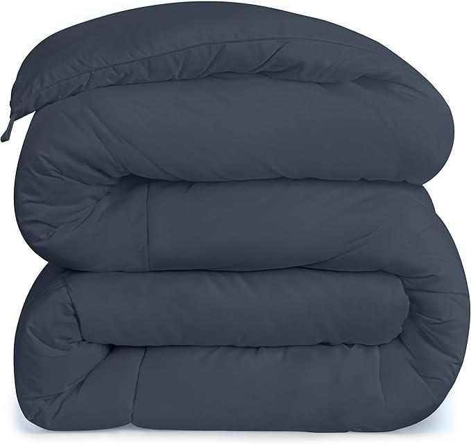 Utopia Bedding Comforters Twin Size, All Season Duvet Insert, Down Alternative Box Stitched Bed Comforter with Corner Tabs, Machine Washable (Grey)