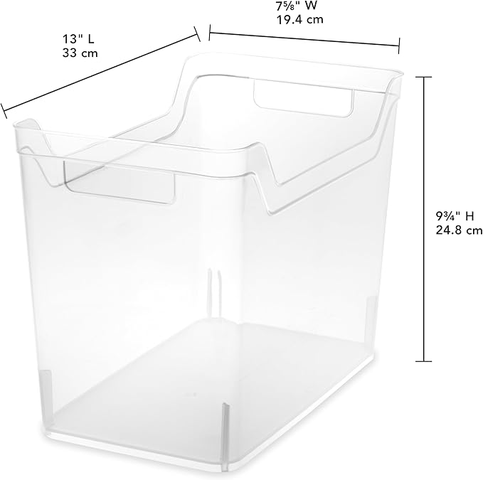 Sterilite Medium Shelf Bin with Handles, Plastic Storage Container for Organizing Shelving, Closet, Pantry, and Countertops, Clear, 6-Pack - Image 5