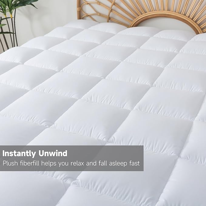 Memory Foam Mattress Topper 3inch（2inch+1inch） Queen Size, Pressure-Relieving Bed Topper with Secure Strap Design for Back Pain, Soft and Supportive, Shredded Memory Foam