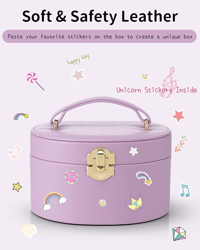 VLANDO Bithday Gifts for Girl, Musical Jewelry Box for Girls, Small Kid Music Box with Ballerina for Party Bedroom Decor, Gifts for Girls Kids - Purple - Image 3