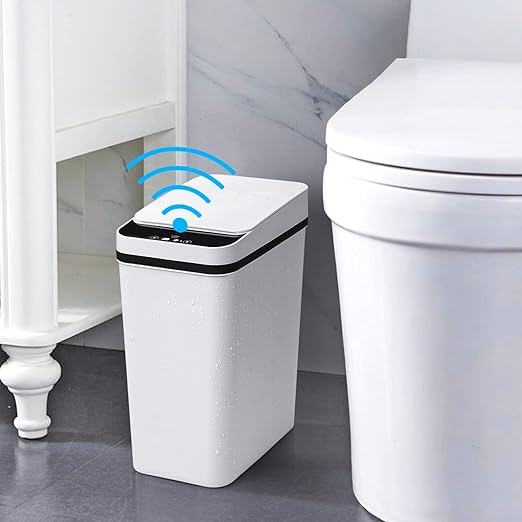 Anborry Bathroom Smart Touchless Trash Can 2.2 Gallon Automatic Motion Sensor Rubbish Can with Lid Electric Narrow Small Garbage Bin for Kitchen, Office, Living Room, Toilet, Bedroom, RV by Anborry
