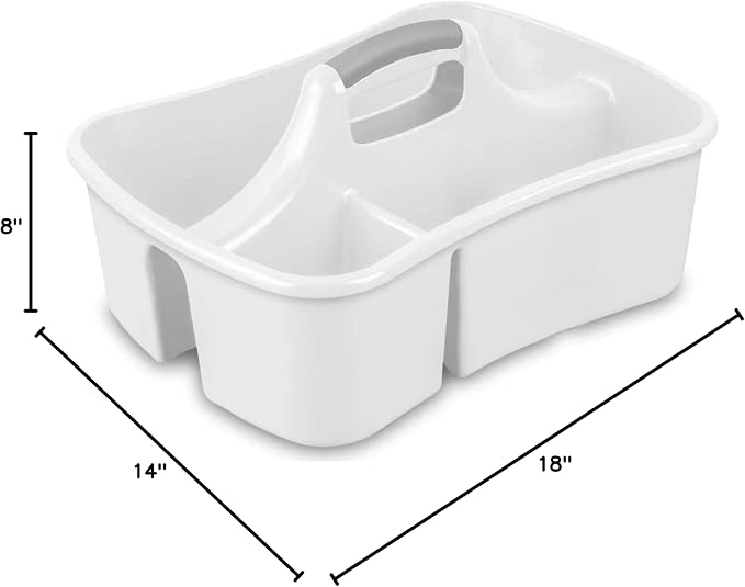 Extra Large 5 Gal Divided Cleaning Caddy Organizer with Handle - Cleaning Supplies for Housekeeping - Shower Caddy Portable - Shower Caddy Dorm - Cleaning Supplies Organizer - 17.75 x 13.25 x 7.75 - Image 7