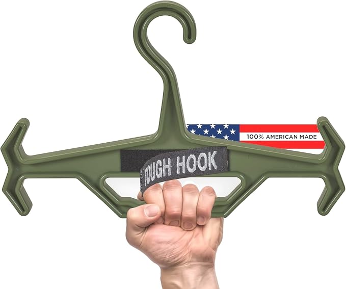 Tough Hook ID Heavy Duty Identification Hanger, USA Made 200 Lb Cap, Plate Carrier, Tactical Gear, Scuba BCD, Anti-Slip Wetsuit & Body Armor Organization System with 1 ID Loop Strip 1 Pack Foliage by ToughHook