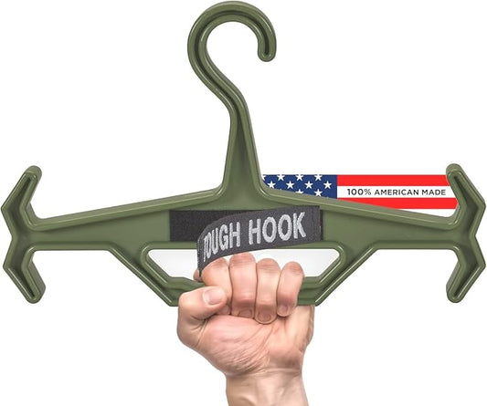 Tough Hook ID Heavy Duty Identification Hanger, USA Made 200 Lb Cap, Plate Carrier, Tactical Gear, Scuba BCD, Anti-Slip Wetsuit & Body Armor Organization System with 1 ID Loop Strip 1 Pack Foliage by ToughHook