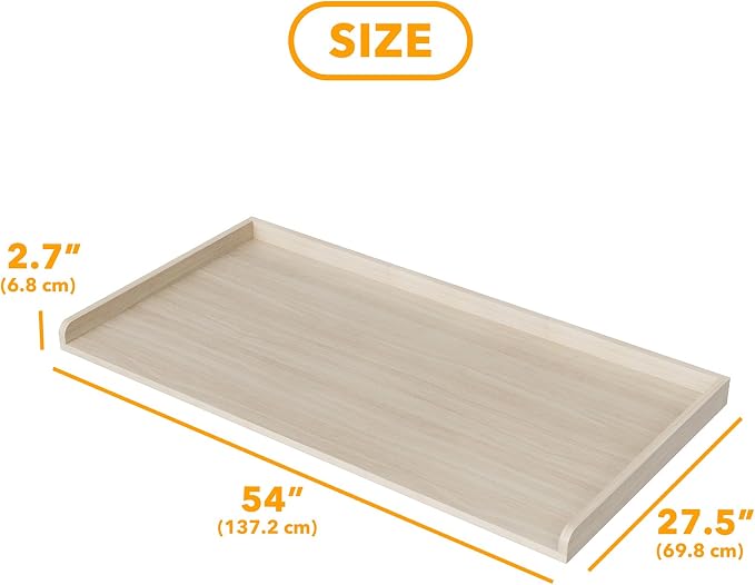 SpaceAid Washer Dryer Countertop, Laundry Wood Shelf Topper with Edge, 54" Width x 27.5" Depth Cover Guard Organizer for Washer and Dryer Laundry Hamper Counter Storage Organization (Oak) - Image 2