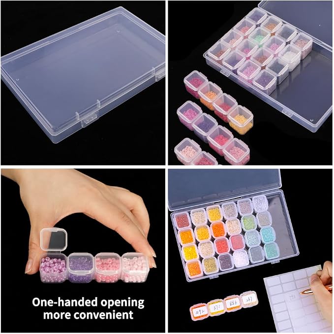 SGHUO 168 Slots 6pcs 28 Grids Diamond Painting Boxes Plastic Organizer, Bead Organizer - Image 3
