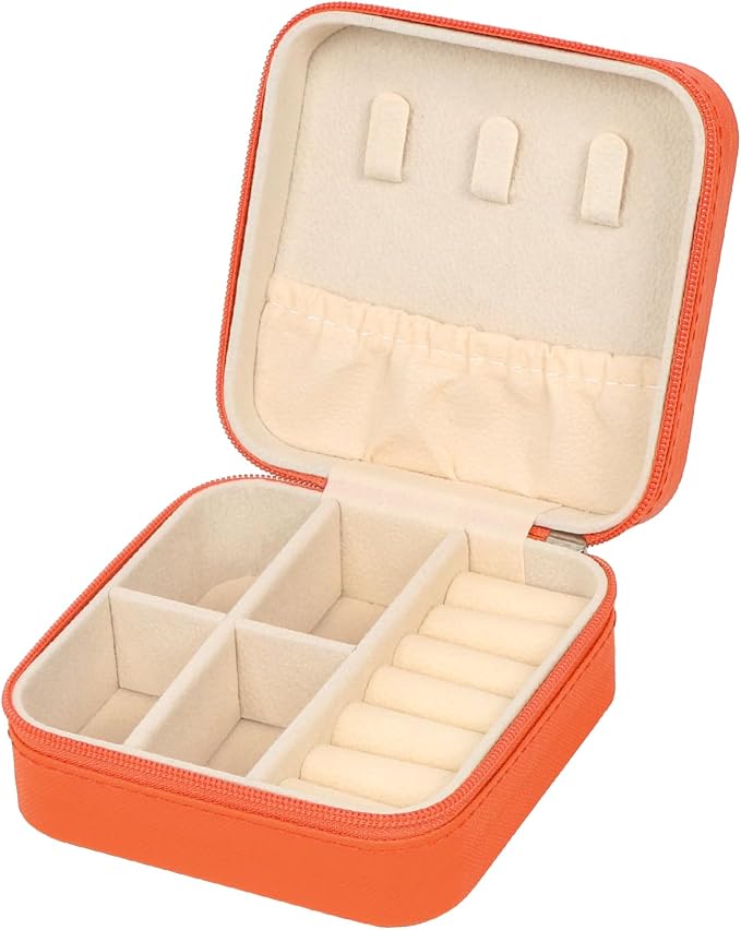MFXIP Travel Jewelry Case Small Jewelry Box Jewelry Organizer Storage Case Portable PU Leather Mini Jewelry Travel Case for Girls Womens Earring, Necklace, Rings,Bracelets by MFXIP