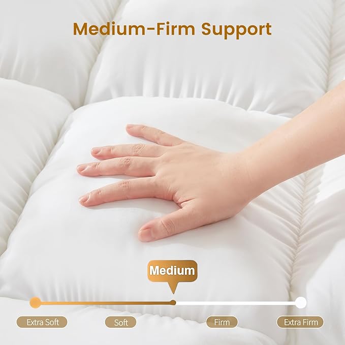 Decroom 5 Inch Memory Foam Mattress Topper King for Back Pain Relief, Filled with Breathable Memory Foam Pillow Topper Soft Fluffy Supportive Bed Mattress Pad, 80x78x5 Inch