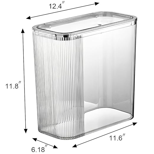 Sooyee Clear 14 Liter Bathroom Trash Can with Lid,3.9 Gallon Garbage Can with Press Type Lid,Trash Bin for Bathroom,Powder Room,Bedroom,Kitchen,Craft Room,Office - Image 5