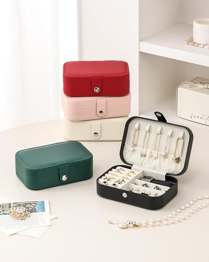 CASEGRACE Jewelry Box For Women Portable Travel Jewelry Case for Necklace Earring Rings Jewelry Holder Case Gift Box Girls - Image 4