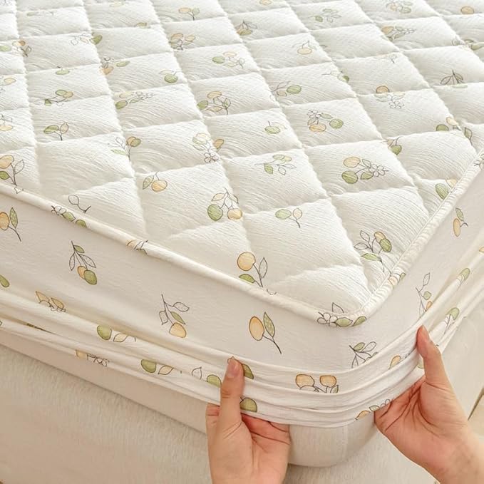 Mattress Protector, Soft Breathable Noiseless Mattress Cover with Stretchable Pockets for 6-11 inches Mattress, Machine Washable (02,Queen 60"x80")