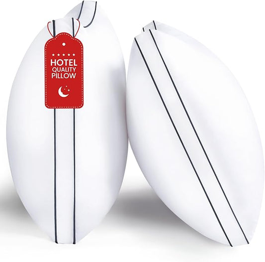 ROUMEA Pillows Standard Size Set of 2, Bed Pillows for Sleeping 2 Pack, Luxury Hotel Quality, Supportive Standard Pillows with Soft Down Alternative for Back Stomach Side Sleepers, Machine Washable